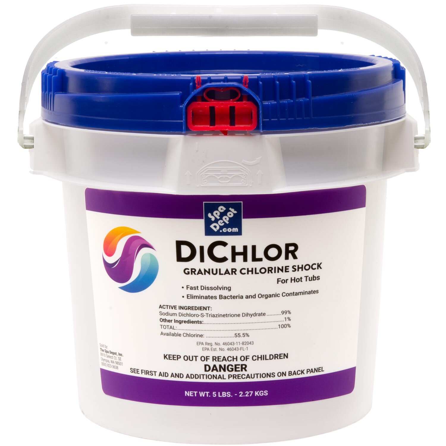 Spa Depot DiChlor Chlorine Shock & Sanitizer Granules Hot Tub Pool 5 lb. Bucket gallery