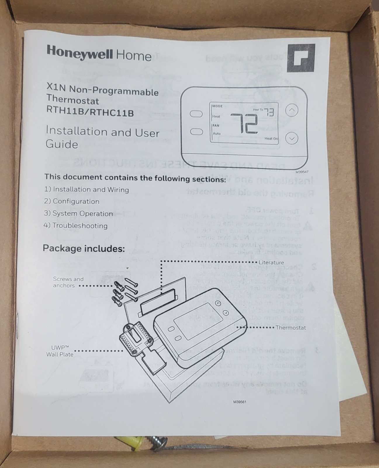 Honeywell Home X1N Non-Programmable Thermostat, Single-Stage, 1-Heat/1-Cool gallery