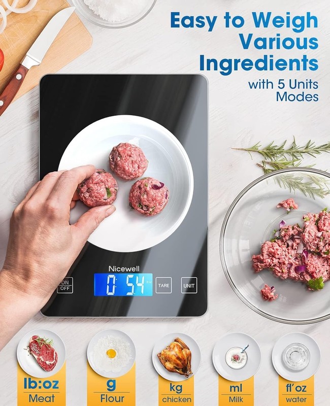 Compact Digital Food Scale - Effortless Weight Measurements up to 22 Pounds gallery