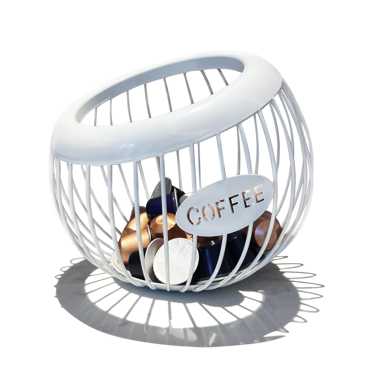 White K Cup Holder Large Capacity Coffee Pods Organizer for Counter Kitchen gallery