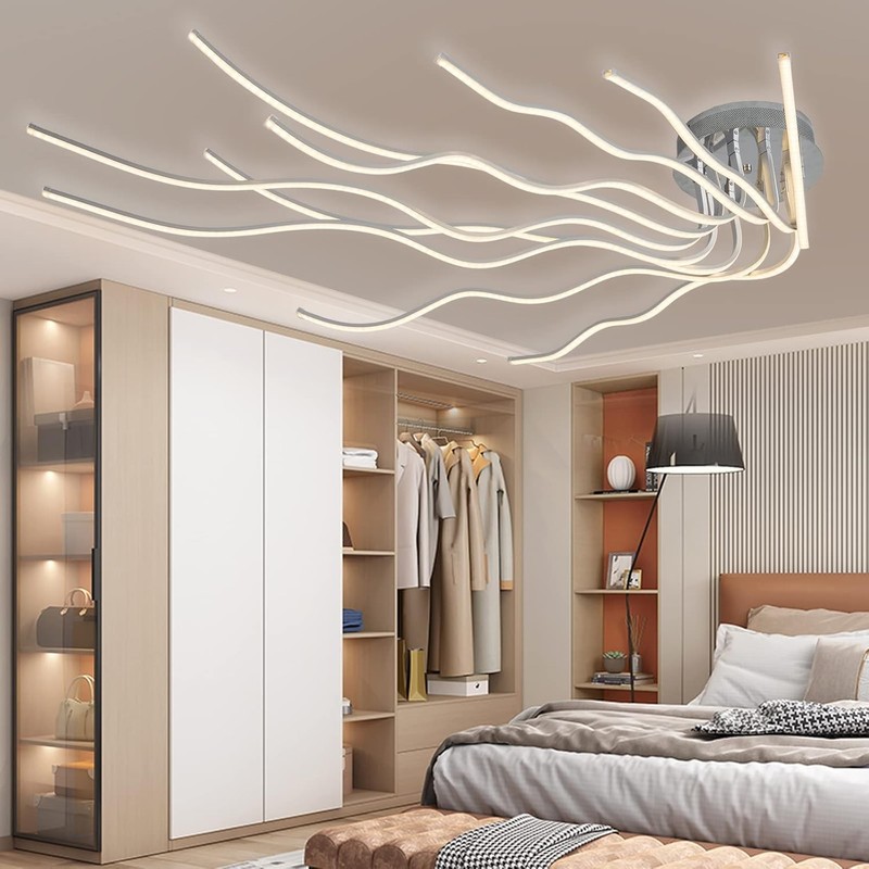 Modern LED Ceiling Lamp,Dimmable Aluminium Chandelier with Remote Control gallery