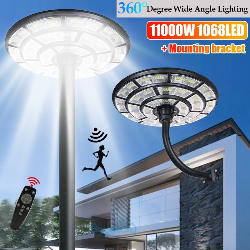 Commercial 990000000LM LED Solar Street Light 360° Dusk to Dawn Lighting + Pole gallery