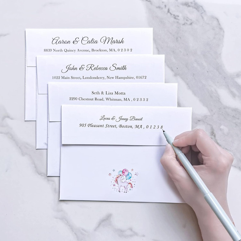 1000 Pcs White A2 Invitation Envelopes, Peel & Press Self Seal, 4 3/8 X 5 3/4 Sq gallery
