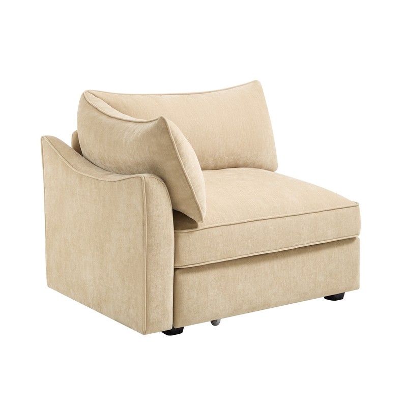 Chenille Loveseat Sofa w/ Storage & Convertible Ottoman, Wheat - Free Shipping gallery