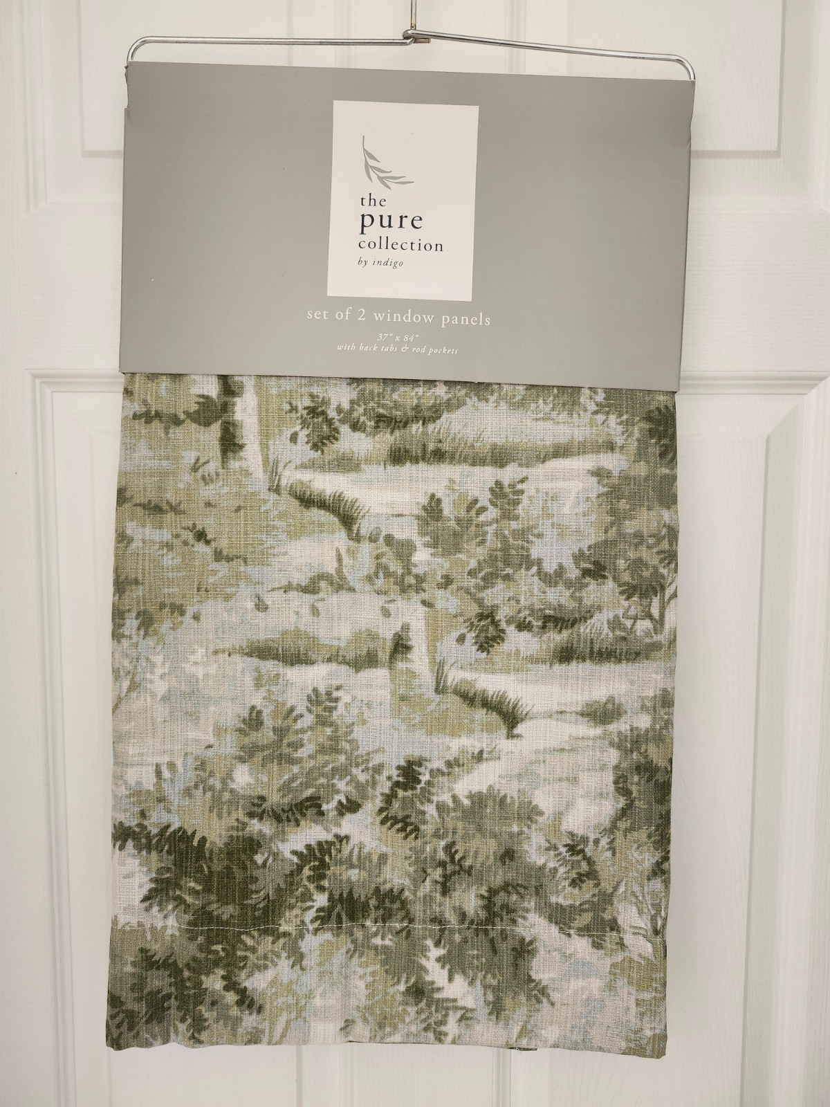 NWT The Pure Collection 2 Window Panels 37"x84" Green Botanical Cottagecore gallery