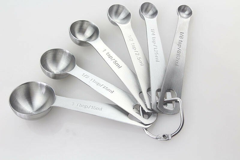 Hot Sale 1 Set 6Pcs Difference Size Stainless Steel Home Measuring Spoons gallery