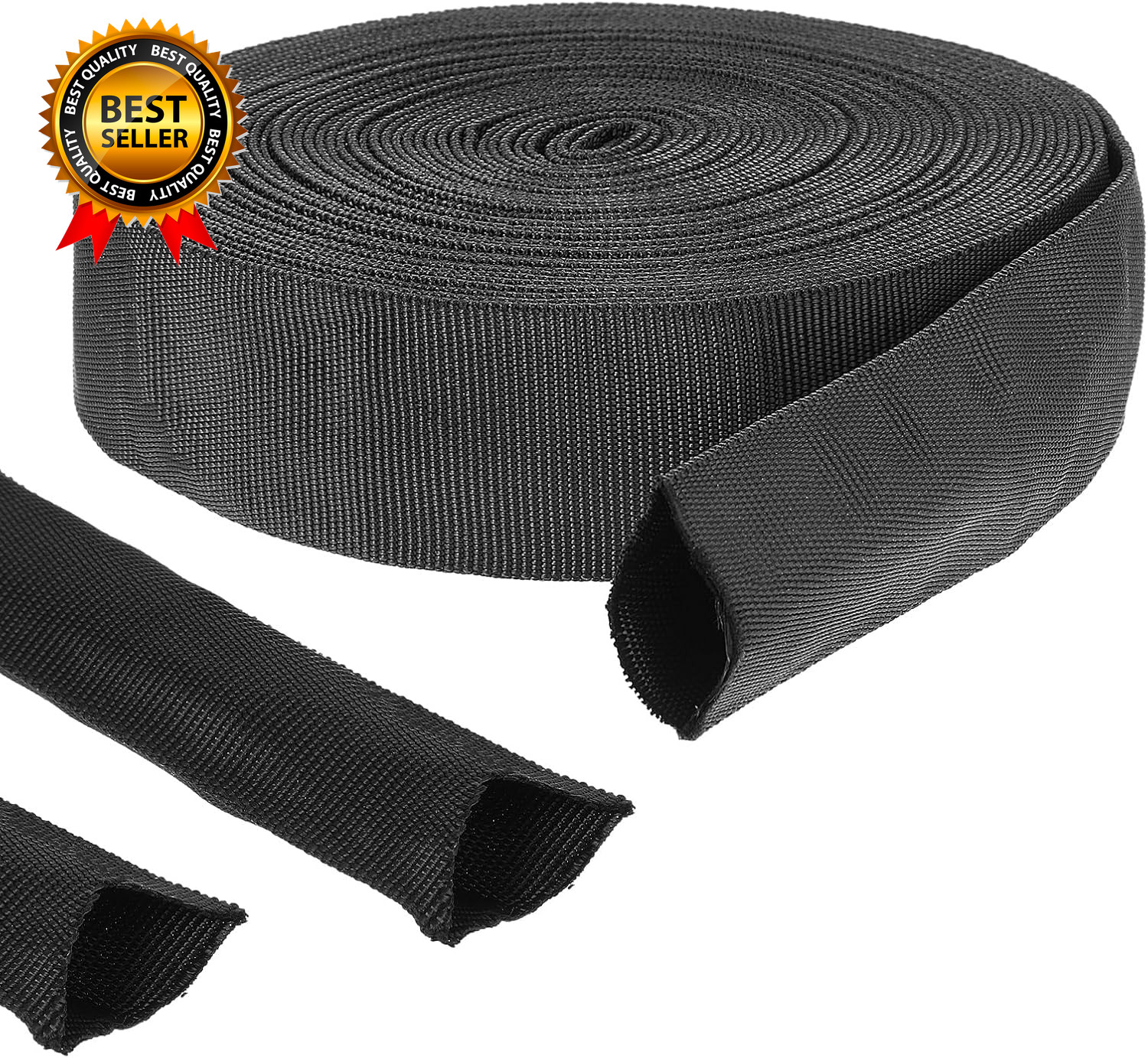 33 FT Nylon Hydraulic Hose Protector Sleeve Black Protective Cover Hose Sheath gallery