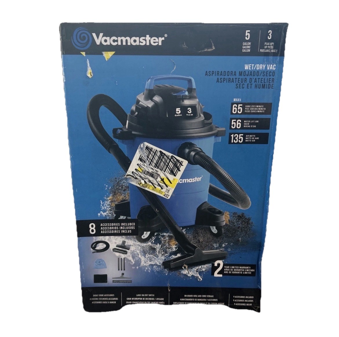 VacMaster Wet Dry Vacuum Canister Blower 5 Gallon VOC507PF Open Box Tested Works gallery