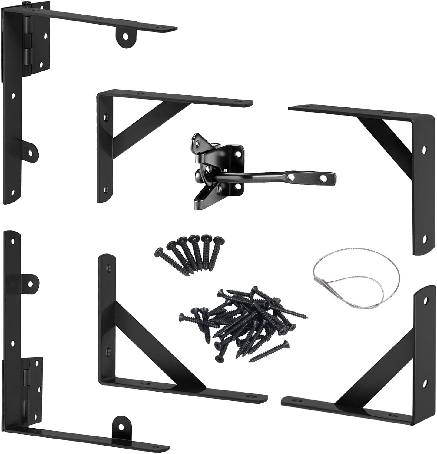 Gate Hardware Kit Anti Sag Corner Brace Brackets Hinges Latch For Wood Fence gallery