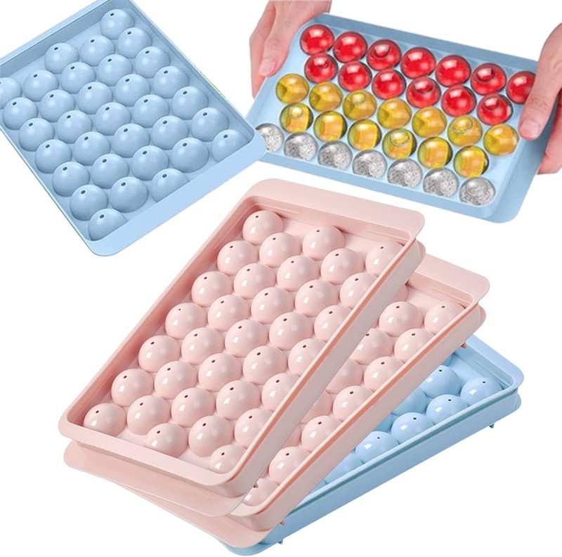 DIY Round Ice Cube Ball Maker PP Tray Silicone Sphere Mold Bar Whiskey Cocktails gallery