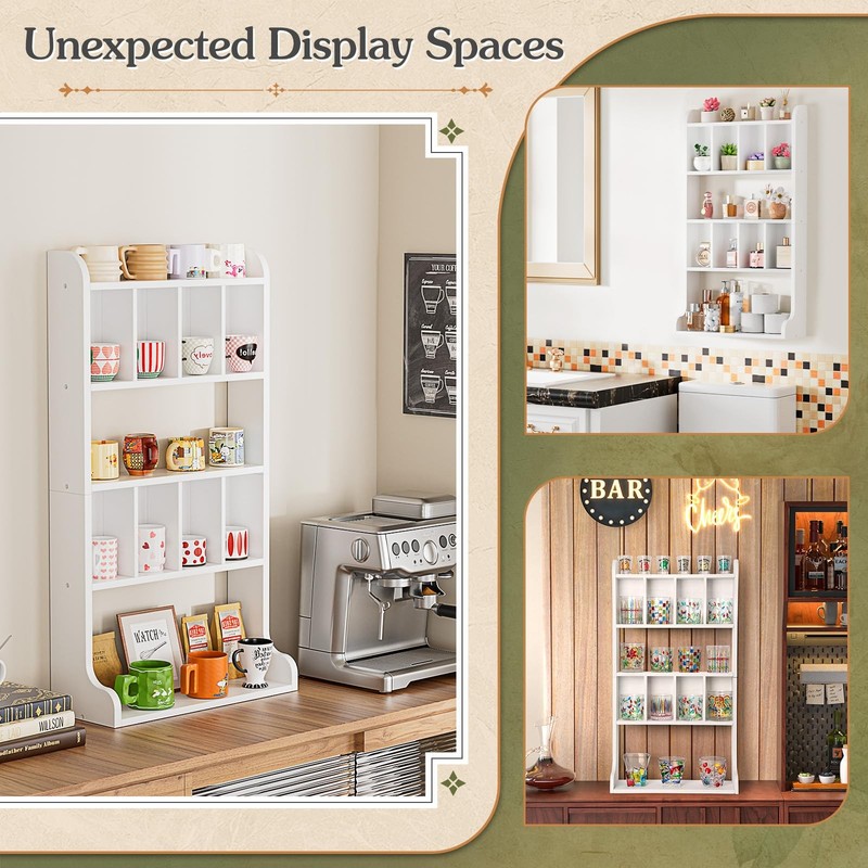 Perfume Organizer Wall Mount & Large Cologne Display Case - Wooden Multi-Tier gallery