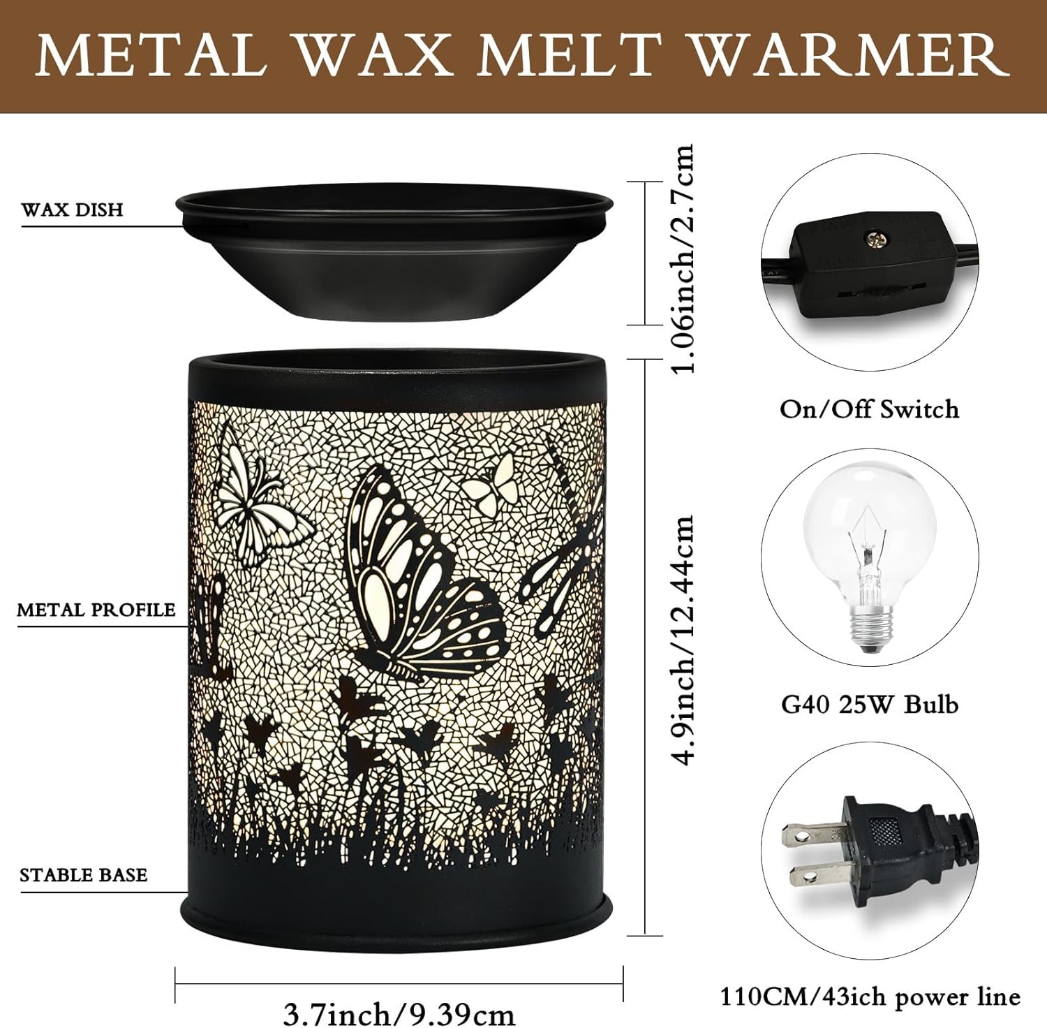 Scentsy Wax Warmer | Dragonfly & Butterfly Design Melter for Home Decor & Gifts gallery