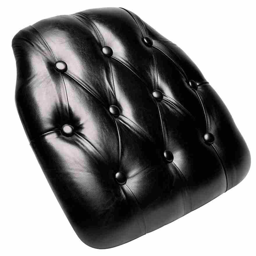 Black 1.75" Thick Vinyl Tufted Panel Chiavari Chair Cushion by Chivari gallery