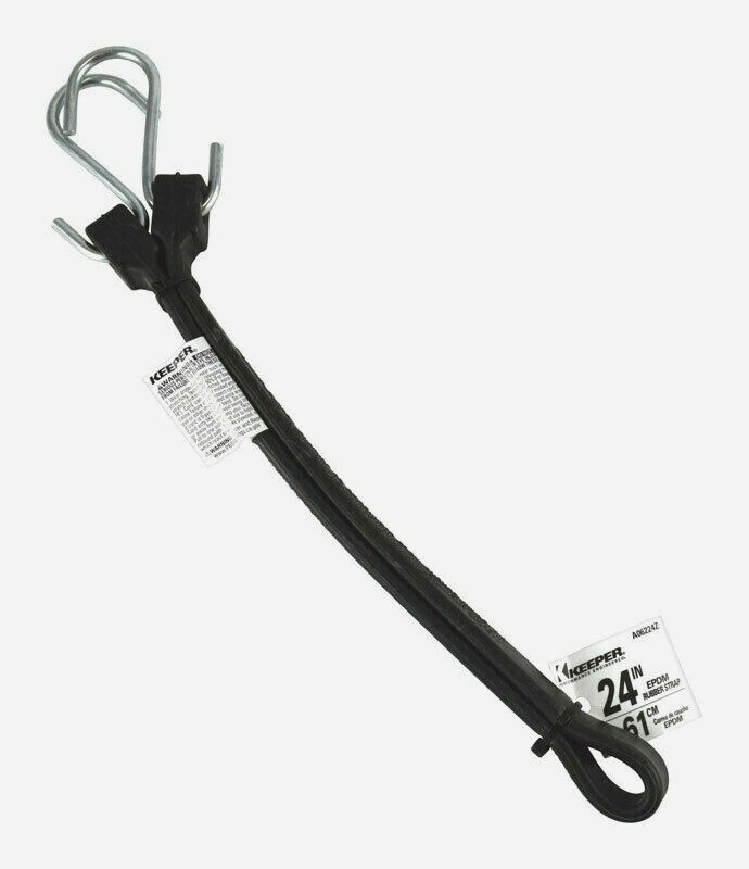 Keeper 24" TARP STRAP Black Natural Rubber Zinc S Hooks Strong Durable A06224Z gallery