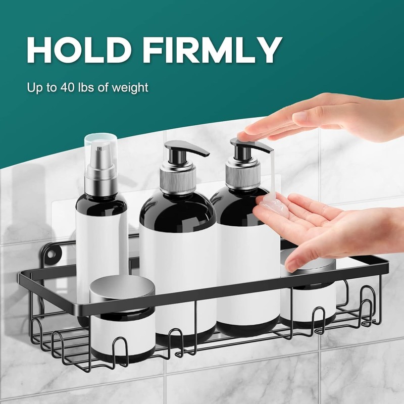 5 Pack/Set Shower Caddy Adhesive Shower Organizer for Bathroom Storage & Kitchen gallery
