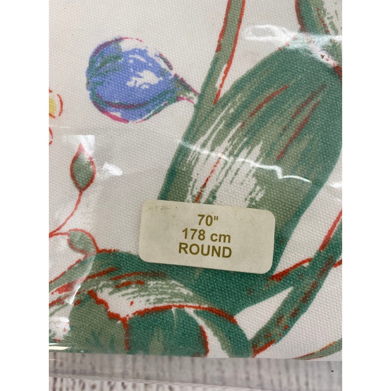 Lenox Butterfly Meadow Sentiments Tablecloth 70 Round White Floral 100% Cotton gallery