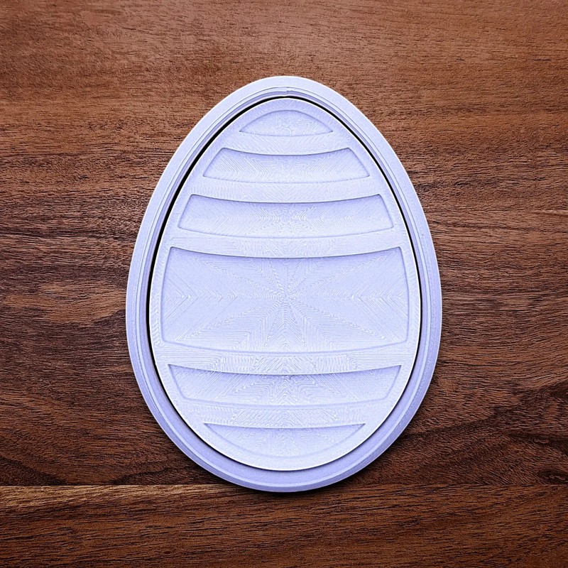 Easter Egg Cookie Cutter & Stamp Set: 2" to 10" Fondant Spring Baking Clay Mold gallery