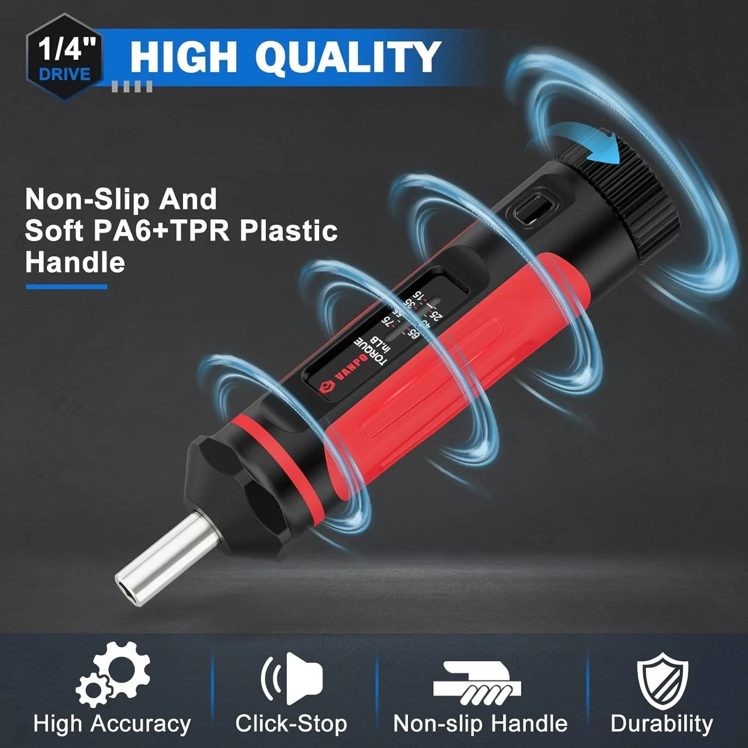 Torque Screwdriver 15-75In-lb Torque Screw Driver Wrench Driver Set 1/4'' Drive gallery
