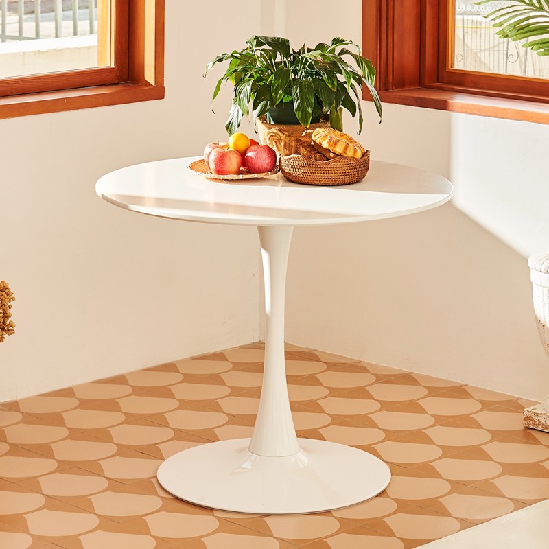 VONLUCE Round Dining Table, 36 Inch Tulip Table with MDF Top and Steel Base-Used gallery