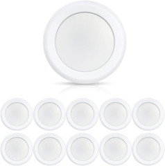 10-Pack Dimmable 6″ LED Disk Lights, 16.5W, 5000K, 1000Lm, ETL Listed