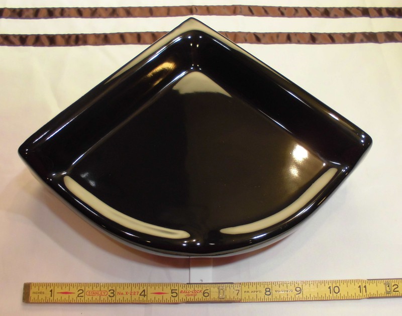 Ceramic *Glossy Black* Large Corner Bath-Shower Soap Dish-Tray-Shelf, New Mint gallery