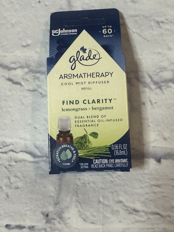 GLADE AROMATHERAPY COOL MIST DIFUSER OIL CLARITY LEMONGRASS BERGAMOT gallery
