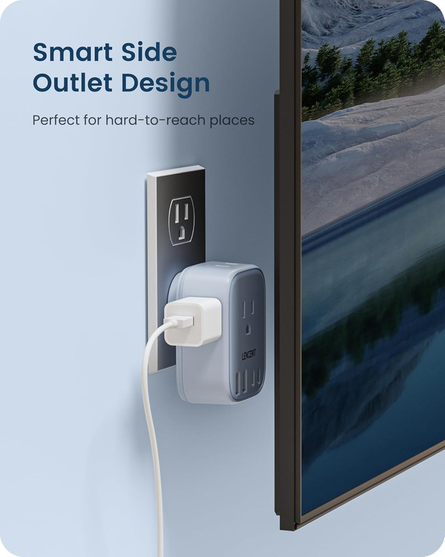 Multi Plug Outlet Extender with USB C, 4 AC Electrical Outlet Expander with 4 US gallery