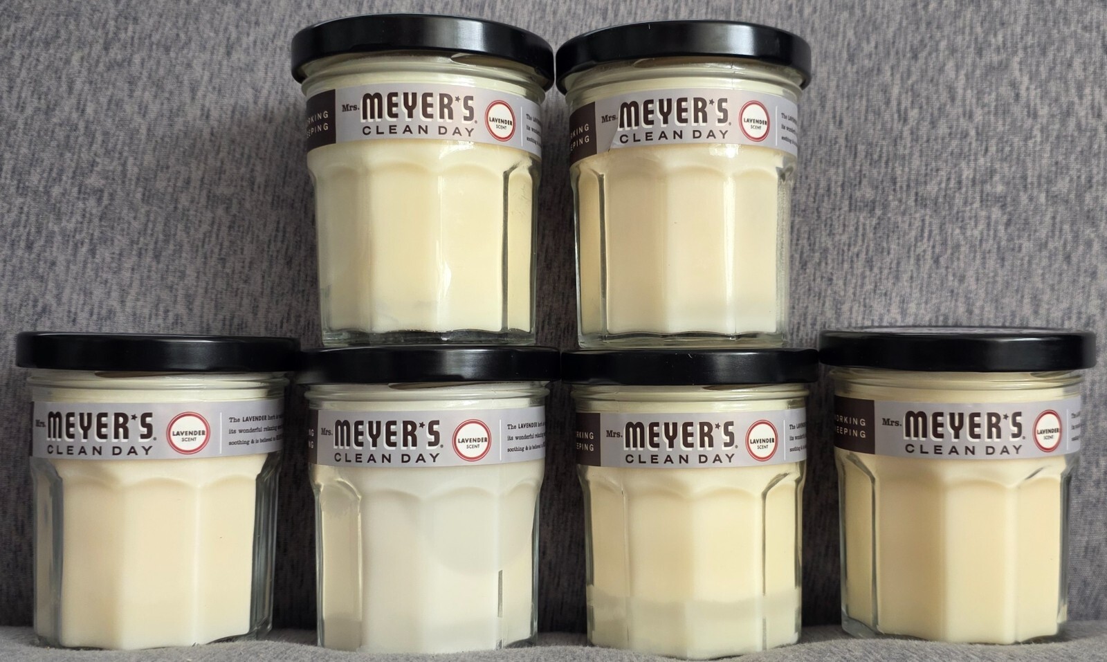 6 New Mrs. Meyer’s Clean Day Lavender Scent Soy Candle 4.9 Oz 25 Hour Burn Time gallery