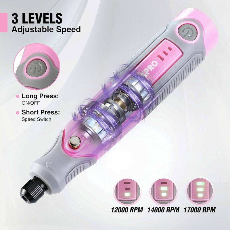 WORKPRO Cordless Rechargeable Rotary Tool Kit 71PC Accessories 3 Variable Speeds gallery