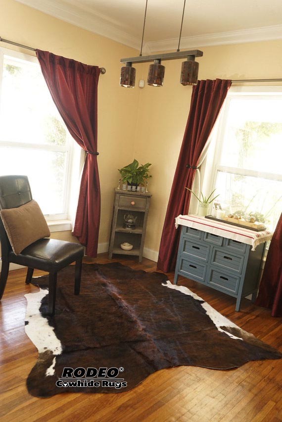 Dark brindle RODEO Cowhide Rug size approx XL 6x7 ft gallery