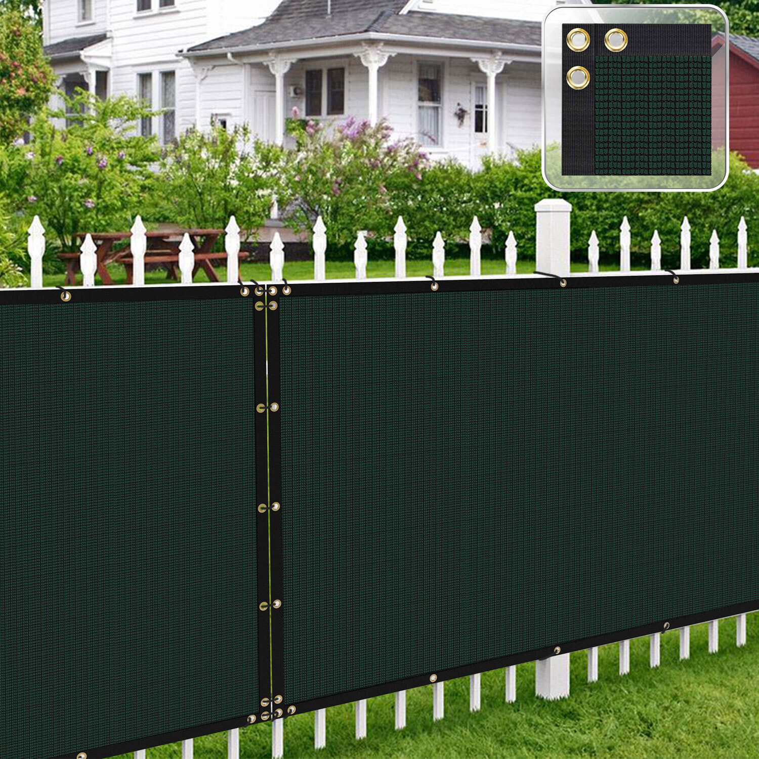 8ft Privacy Fence Screen Cover 150GSM for Garden Yard Green Custom Size gallery
