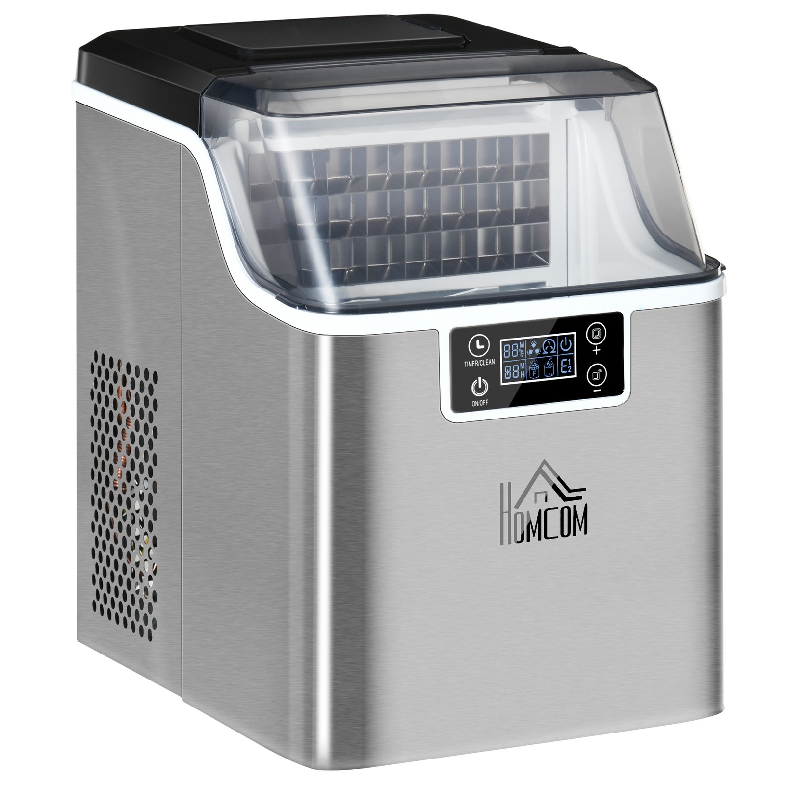 Ice Maker 20kg/24Hrs Portable Countertop Ice Machine LCD Fast Cubes Silver gallery