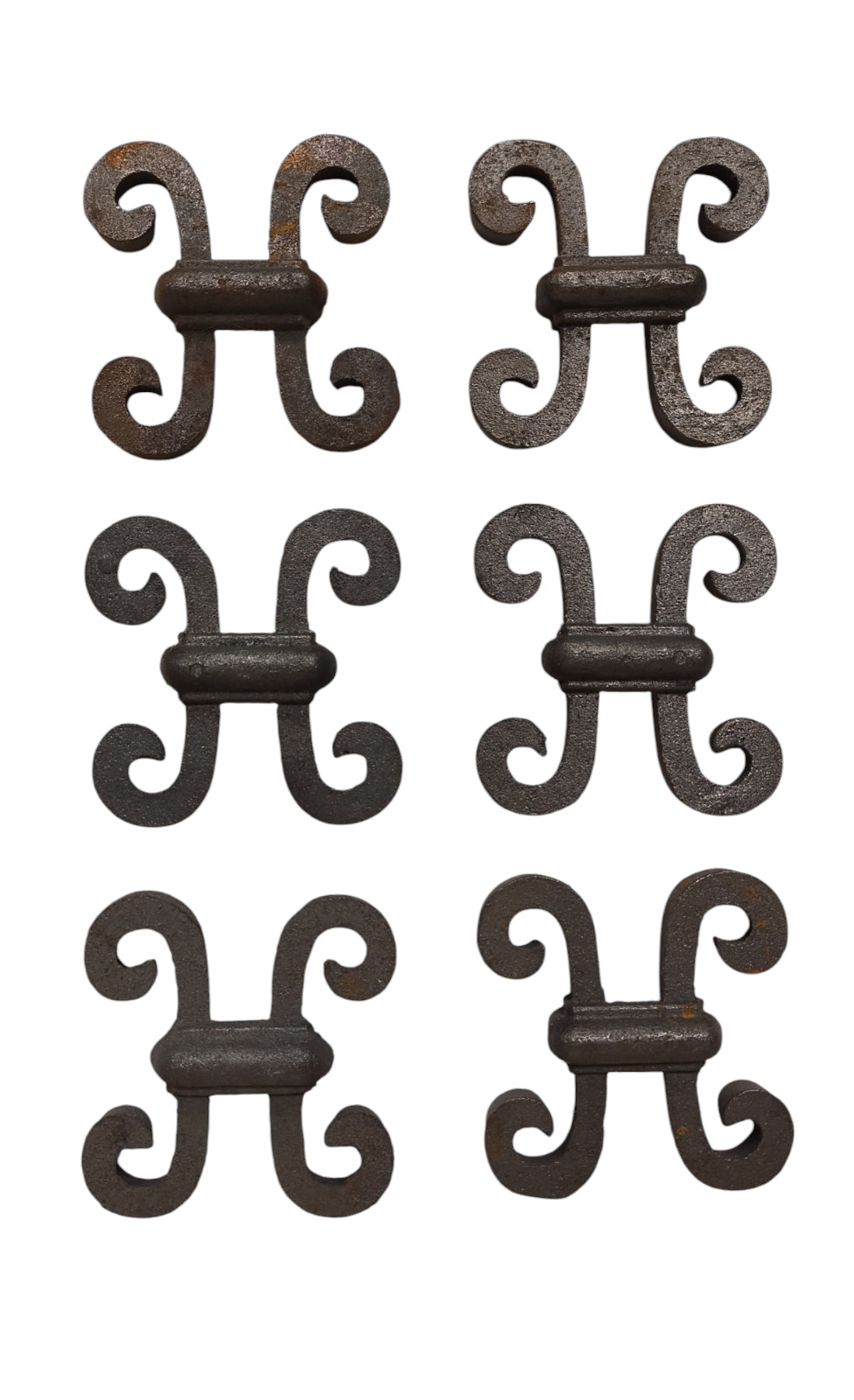 Decorative Cast Iron Butterfly Scrolls, 3 x 3 inches, 1/2 inch Thick, Set of 6 gallery