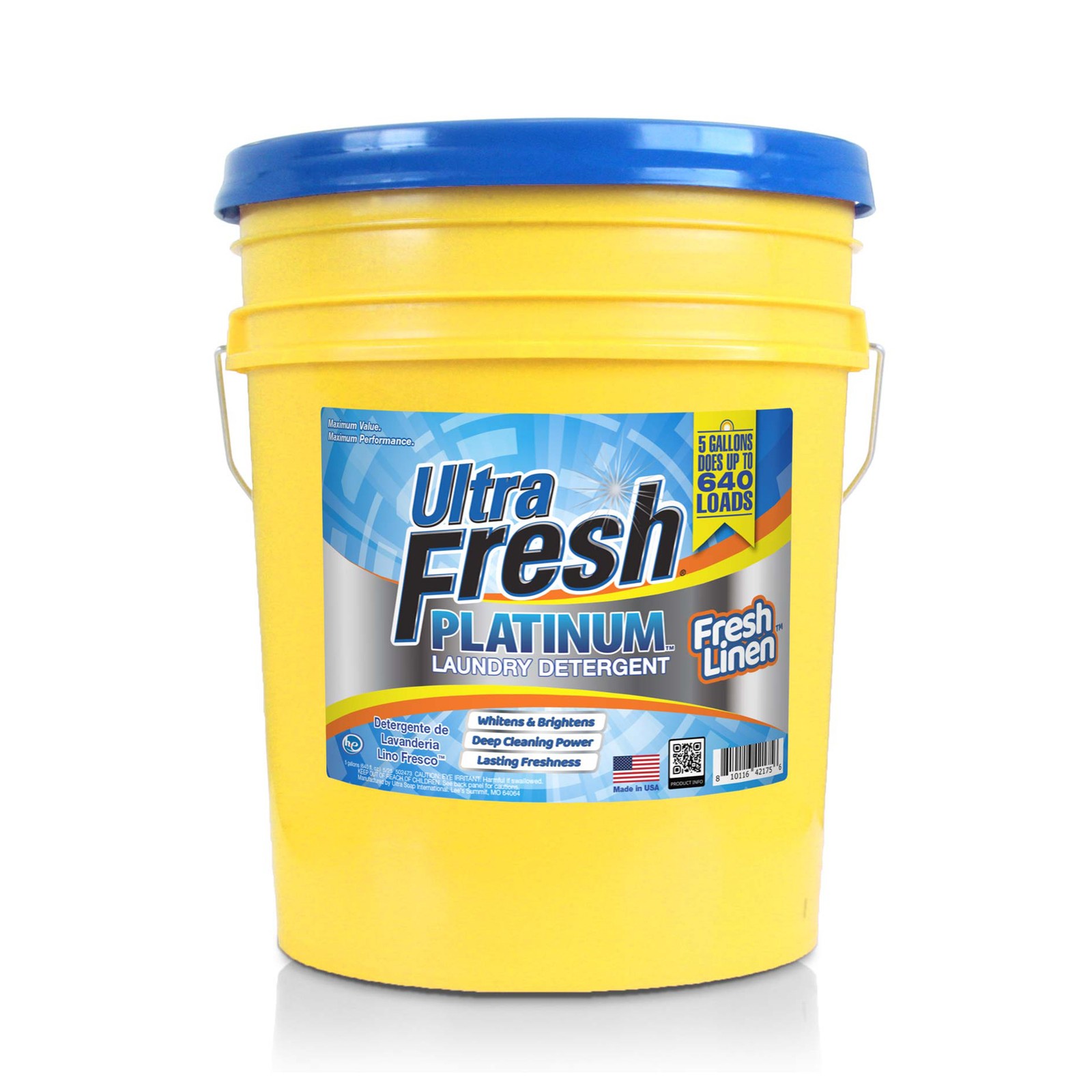 Ultra Fresh Platinum 5 Gal Laundry Detergent, Up to 640 Loads, Fresh Linen Scent gallery
