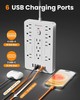 Surge Protector 11 Outlets 1850W 6 USB 6FT Flat Plug gallery
