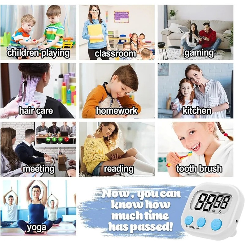 Home Kitchen Digital Timer LCD Extra Loud Alarm Sound for Cooking and Learning gallery