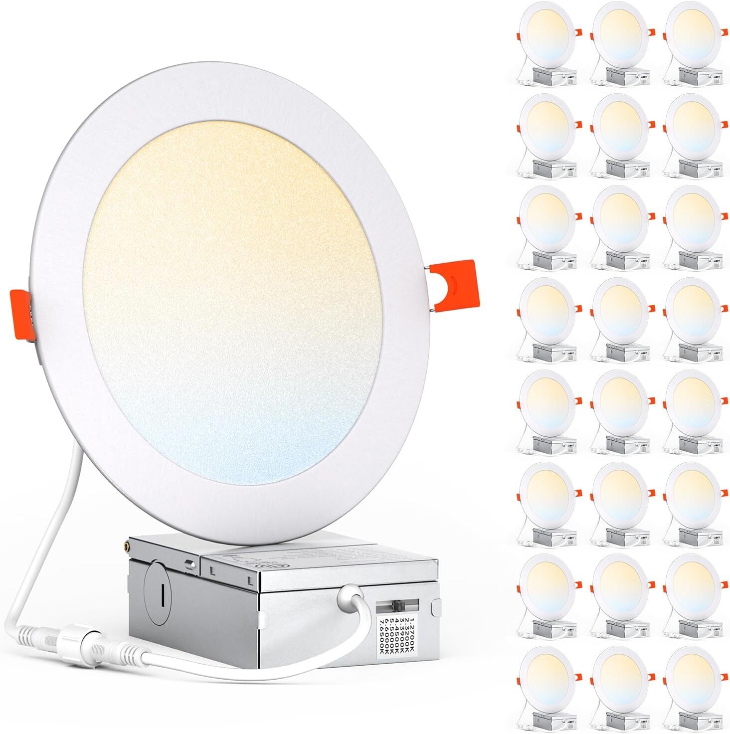 24 Pack 12W LED Recessed Light 7CCT 6 inch Ultra-Thin Dimmable Ceiling Lamp gallery