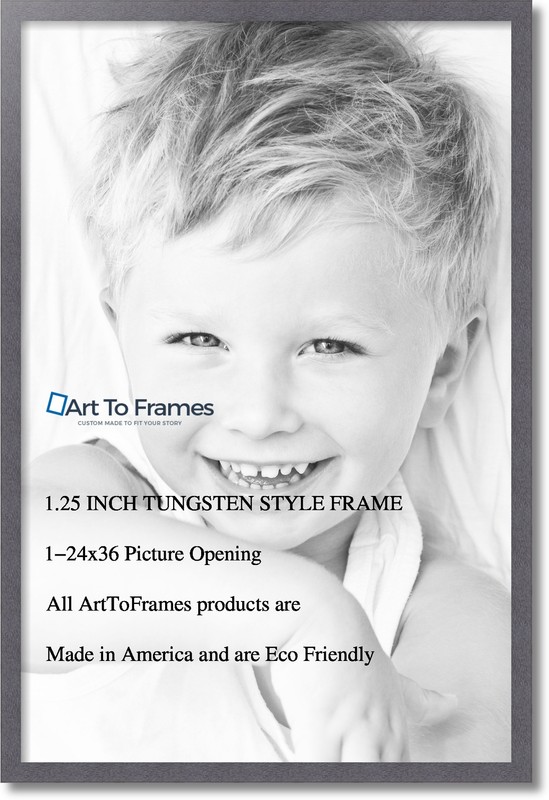 ArtToFrames 1.25" Custom Poster Frame Gray Tungsten Style 4640 Large gallery