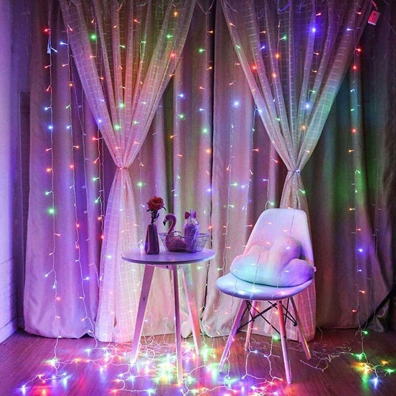 LED Curtain Fairy String Lights USB Window Hanging w/ Remote Home Xmas Decor gallery