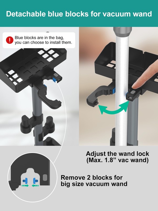 Cordless Vacuum Stand, Adjustable Height, 7 Accessory Holders, Storage , Vac ... gallery