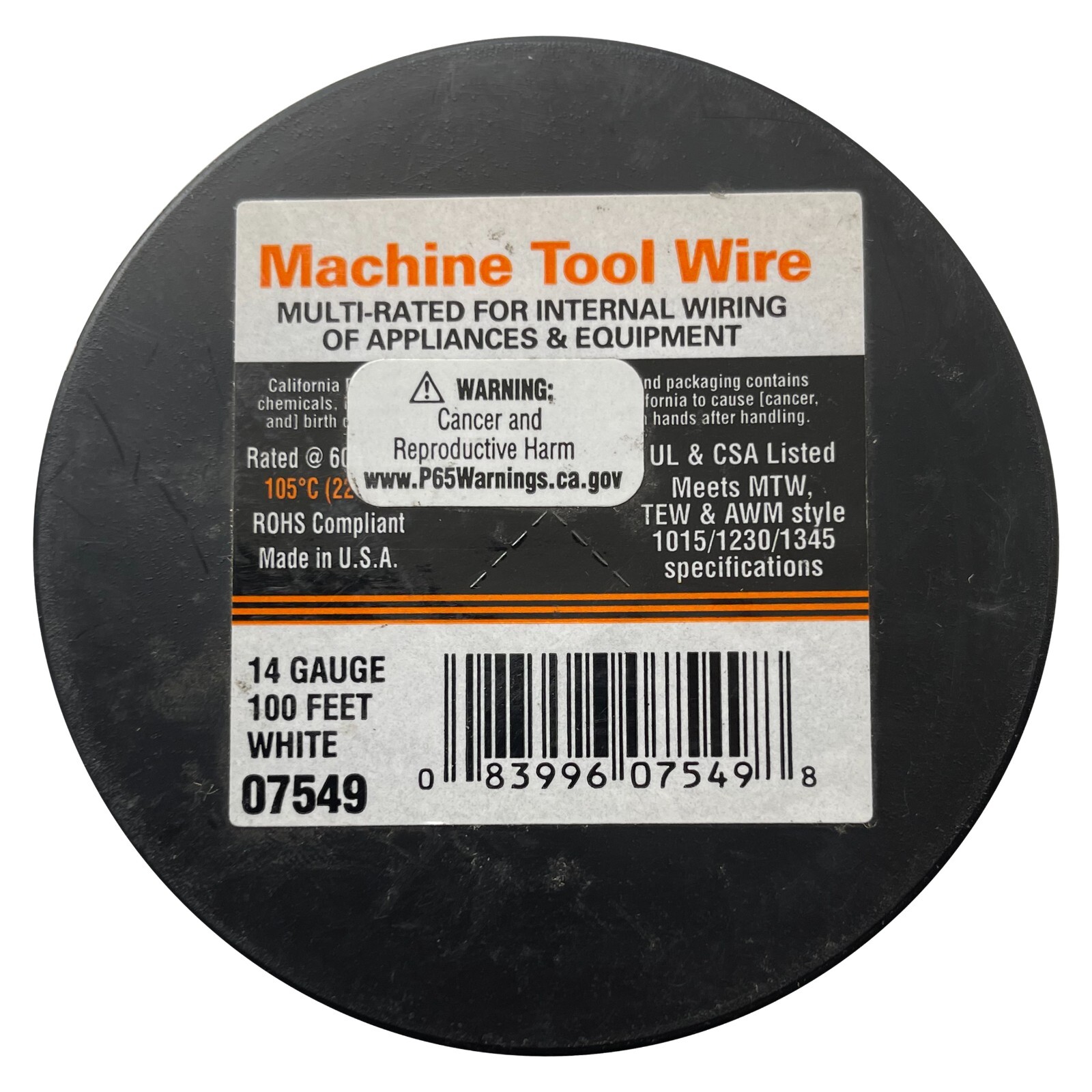 Deka 07549 White 14 AWG Machine Tool Primary Wire Copper 600 V - 100 FT - USA gallery