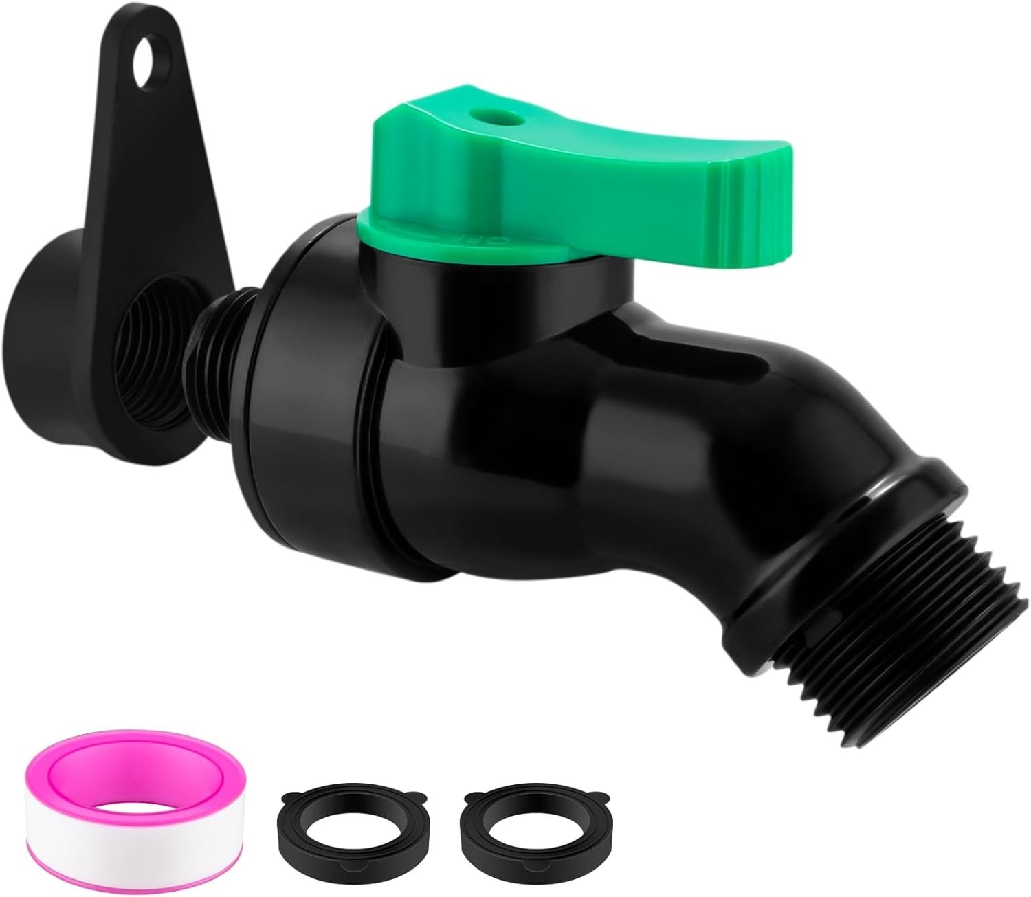Rain Barrel Spigot Kit with High Flow Valve No Inside Access Needed,External Ins gallery