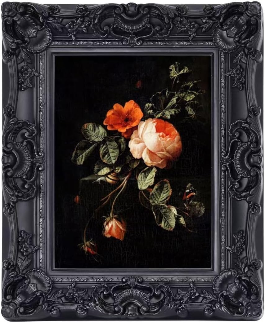 12x16 Black Frame,Gothic Ornate Large Picture Frame for Vintage Wall Hanging,Hom gallery
