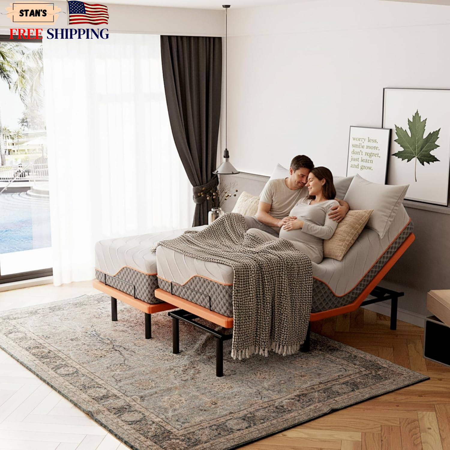 Split King Adjustable Bed Frame with Mattress - 14” Luxury Hybrid Mattress Smart gallery
