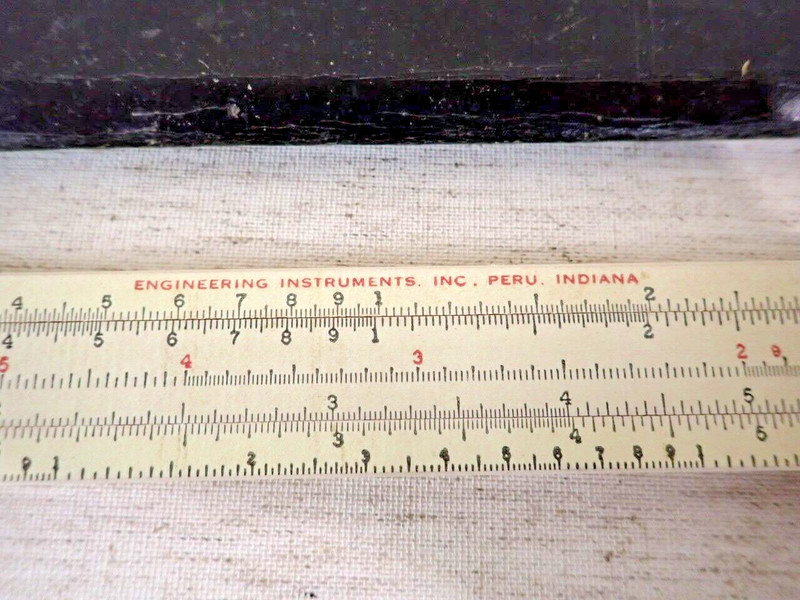 Vintage Engineering Instruments Inc. #250-BT Slde 10.5" Wood Ruler made in USA gallery