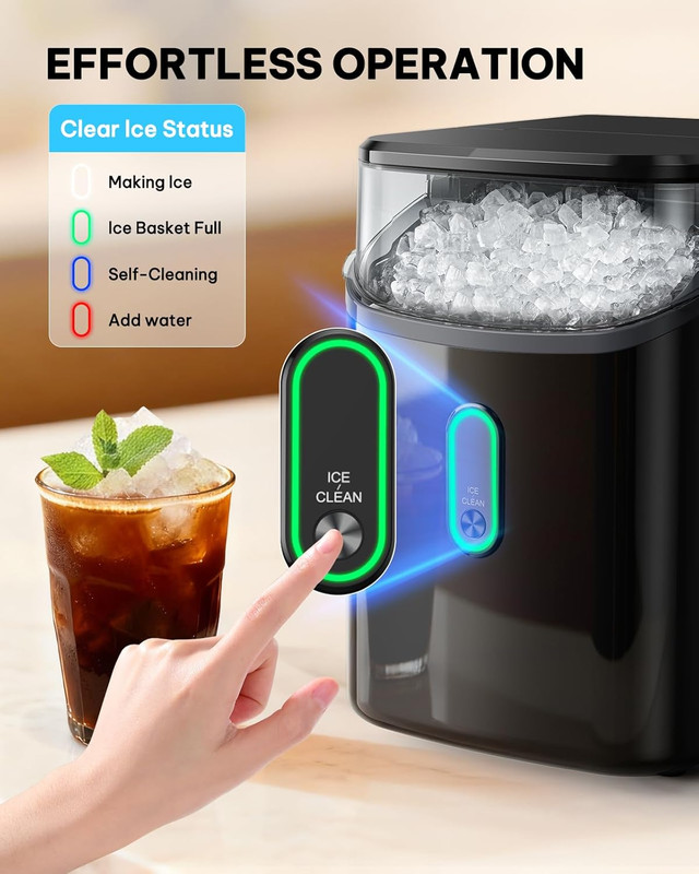 Nugget Ice Maker Countertop, Pebble Ice Makers with Crushed Soft Chewable Ice, 3 gallery