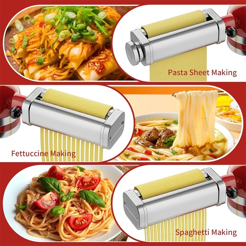 Pasta Maker Spaghetti Roller Vertical Stand Mixer Attachment Set For KitchenAid gallery