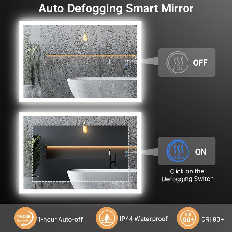 32" X 40" LED Backlit Bathroom Mirror with Anti-Fog & Adjustable Brightness gallery