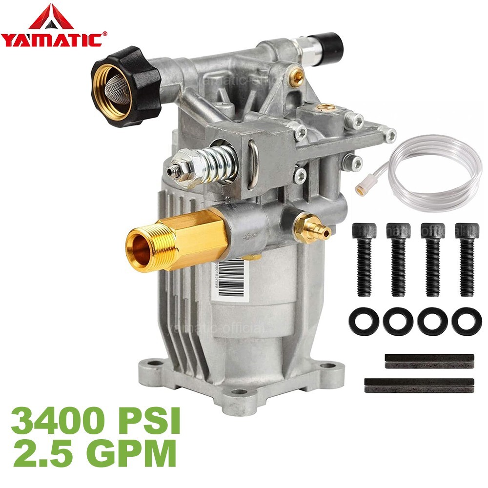 YAMATIC 3/4" Shaft Horizontal Pressure Washer Pump 3400 PSI 2.5GPM Replaced Pump gallery