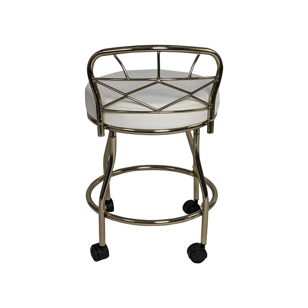 Diana X-Back Vanity Stool with Casters - Gold gallery